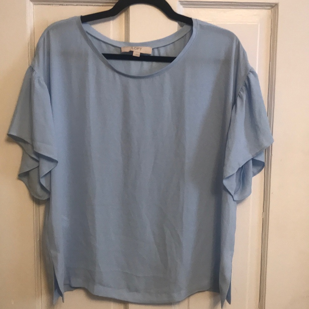 Loft blouse with ruffle sleeves